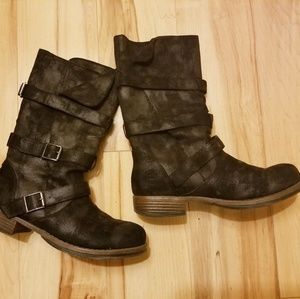 CROWNVINTAGE Leather Moto boots